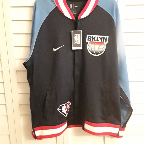 Brooklyn Nets Bomber Jacket Nike Brand 21-22 Full Zip City Edition XL NWT